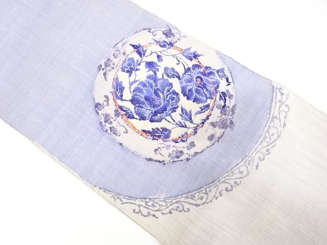 JAPANESE KIMONO / ANTIQUE NAGOYA OBI / MAWATA TSUMUGI / WOVEN FLOWER